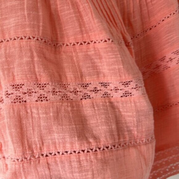 Lucky Brand Women Pink Ruffled Sleeveless Cotton Blouse Size Medium - Picture 6 of 13